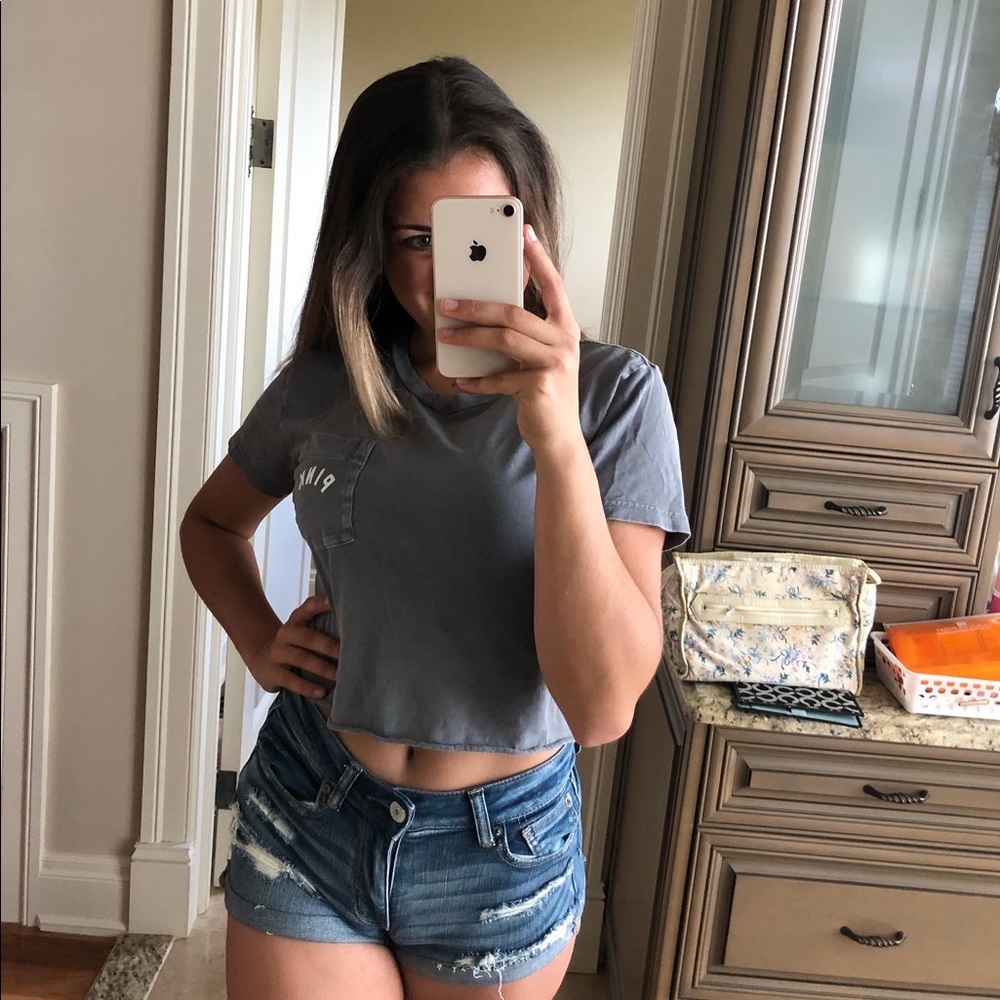Moderately used grey, PINK Crew Neck